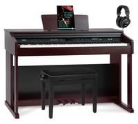 Piano Numerique Clavier 88 Touches MIDI USB 360 Sons Pack Banquette Casque Brun
