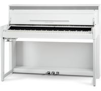 Classic Cantabile UP-1 WM Piano Droit Numérique - 88 Touches pondérées avec clavier à marteaux - Synthetiseur avec USB, MIDI, 40 voix, 256 polyphonie, fonction d'enregistrement - Blanc Mat
