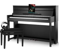 Classic Cantabile UP-1Plus SM Piano Droit Électrique Noir Mat Set | Clavier composite avec touches Ivory-Touch à âme en bois véritable, 88 touches lestées avec clavier Graded Hammer, Soft, Hard