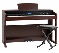 Piano Numerique Clavier E-Piano 88 Touches a Marteau USB 360 Sons Brun Mat Banc