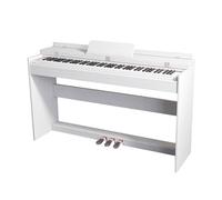 Piano numérique droit 88 touches à sensibilité vélocité, idéal for débutants et adultes, avec 3 pédales et housse de clavier. Compatible USB/MIDI.(White)