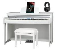 Piano Numerique E-Piano Digital 88 Touches MIDI USB AUX Banquette & Casque Blanc