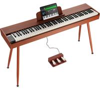 Piano numérique lesté SucceBuy avec 88 touches entièrement lestées. C'est un piano électrique avec un double clavier et des haut-parleurs, un support de piano à quatre pieds, des écouteurs