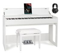 Piano Numerique Synthetiseur 88 Touches Clavier USB Blanc Set Banquette Casque