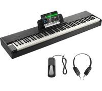 Piano numérique VEVOR, 88 touches, piano électrique, double clavier et haut-parleur avec pédale de sustain, écouteurs, 200 sons et rythmes, supporte Bluetooth/USB/MIDI,