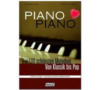 Piano Piano 1 de poids moyen - 100 plus belles mélodies de classique à Pop - pour piano de poids moyen - Livre de partitions avec pince à partitions colorée en forme de cœur - EH3643 - ISBN :
