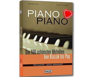 Piano Piano 1,Les 100 plus belles mélodies du classique à la pop pour piano,Livre de partitions pour toutes les écoles de piano,Légèrement arrangé,Avec pince à partition en forme de cœur de couleur