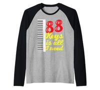 Piano Player Teacher Pianist Musicien 88 Touches Cadeau Manche Raglan