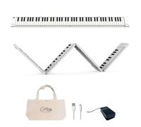 Piano pliable portable Blackstar de 88 touches avec batterie rechargeable intégrée et MIDI via USB. Clavier de piano 128 sons, 1,6 kg, 33 cm, BA203010