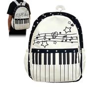 Piano Print Travel Backpack - Large Capacity School Work Luggage Bookbag