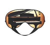Piano Violon et Notes de Musique Imprimer Masque pour les Yeux Confortable Respirant Réglable Hommes Femmes Léger Voyage Yoga Travail