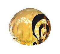 Piano violon Notes de musique imprimer bonnet de douche pour femmes réutilisable Double couche tissu bonnets de douche filles bonnets de cheveux