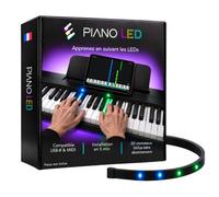 PianoLED Plus 2026, Bande LED pour Apprendre le Piano Facilement, Noir | 50 Morceaux Inclus sans Abonnement, 5000+ avec Premium, Compatible Piano et Clavier MIDI avec USB-B ou MIDI, Piano non inclus