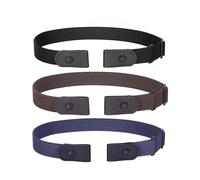PIAO 3 Pack / 4 Pack No Buckle Invisible Stretch Belt Buckle-Free Elastic Belt for Women and Men