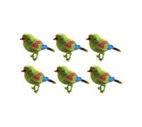 PIAO 6pcs Kid Toy Chirping Colorful Bird Sparrow Motion Sensor Christmas Ornament Real Singing Sounds Movement