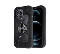PIAO Compatible for iPhone 13 pro max Case with Stand, Heavy-Duty Military Grade Shockproof Phone Cover with Adjustable Ring Kickstand for iPhone 6.7