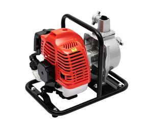 PIAOCAIYIN Pompe à eau à essence de 2,5 cm, 2 temps, 40,2 cc 1,7 HP, pompe de transfert d'eau semi-poubelle, pompe d'irrigation avec filtres à air et à eau, pour irrigation de jardin et ferme, 6500 tr
