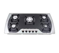 PIAOCAIYIN Table de cuisson à gaz de 88,9 cm avec 5 brûleurs, cuisinière à gaz en acier inoxydable, cuisinière à gaz d'extérieur avec convertible GPL/NG, brûleurs à gaz pour la cuisine, cuisinière à