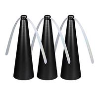 PIAOPIAONIU Lot de 3 éventails anti-mouches pour tables d'intérieur ou d'extérieur - Éventail pour garder les mouches loin de votre nourriture et de votre famille - Noir