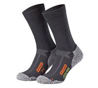 Piarini Coolmax Lot de 2 paires de chaussettes de randonnée fonctionnelles longues Noir/anthracite/bleu pétrole Taille 35-38 39-42 43-46 47-50, anthracite, 46/48