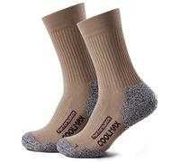 Piarini Coolmax Lot de 2 paires de chaussettes de randonnée longues Noir/anthracite/bleu pétrole Taille 35-38 39-42 43-46 47-50 - Beige - 35-38