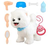 Piashow Jouet Chien Interactif Enfant, Jouet Chien Qui Marche et Aboie et Remue Sa Queue, Chante, Peluche Interactive, Jouets pour Enfants Cadeau Anniversaire Enfant