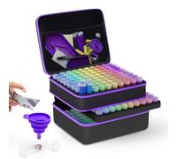 Piashow Mallette de peinture diamant - Kit d'accessoires de peinture diamant avec entonnoir - 240 pièces - Boîte de rangement pour peinture diamant 5D - Boîte d'accessoires de peinture diamant -