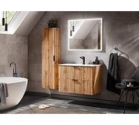 PIASKI ADEL Ensemble de meubles de salle de bain suspendus en chêne 60/80 cm avec lavabo 80 cm