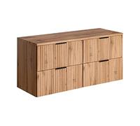 PIASKI ADEL Oak Meuble de Lavabo Double 120 cm avec Plan de Travail ou Lavabo Encastré Suspendu de Salle de Bain