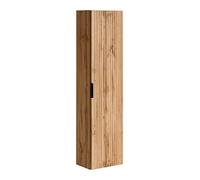 PIASKI Armoire Haute de Salle de Bain ADEL Oak Suspendue, Poignées Dorées, Meubles Fraisés