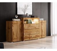 PIASKI Commode 150 cm Urban, commode, éclairage LED en option, couleurs différentes (sans éclairage, Wotan)