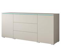 PIASKI Commode 150 cm Vera, commode à tiroirs avec éclairage LED en option, commode de salon, meubles de salon modernes (éclairage LED, beige)
