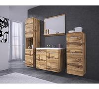 PIASKI Ensemble de meubles de salle de bain Roma, ensemble de meubles de salle de bain avec lavabo inclus, meubles de salle de bain, meubles modernes (Wotan), One size, (MALO001)