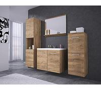 PIASKI Ensemble de meubles de salle de bain Roma, ensemble de meubles de salle de bain avec lavabo inclus, meubles de salle de bain, meubles modernes (Lefkas) MALO001