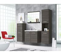 PIASKI Ensemble de meubles de salle de bain Roma, ensemble de meubles de salle de bain avec lavabo inclus, meubles de salle de bain suspendus, meubles modernes (Bodega) MALO001