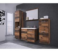 PIASKI Ensemble de meubles de salle de bain Roma, Ensemble de meubles de salle de bain avec lavabo inclus, meubles de salle de bain suspendus, meubles modernes (bois), One size, (MALO001)