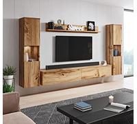 PIASKI Ensemble de Meubles de Salon Paris XL, Éclairage LED Optionnel, Ensemble de Meubles de Salon, Meubles de Salon Modernes (Wotan/Wotan)