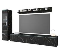 PIASKI Ensemble de meubles de salon Vera I, éclairage LED en option, ensemble de meubles de salon, différentes couleurs (San Sebastian, sans éclairage LED)