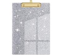 Piasoenc Porte-blocs en acrylique, Porte-blocs à paillettes, Porte-blocs format lettre standard, Format A4 12.5" x 9", Porte-blocs à confettis pour femmes, Gold Fournitures de bureau et accessoires