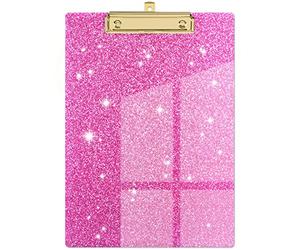 Piasoenc Porte-blocs en acrylique, Porte-blocs à paillettes, Porte-blocs format lettre standard, Format A4 12.5" x 9", Porte-blocs à confettis pour femmes, Gold Fournitures de bureau et accessoires