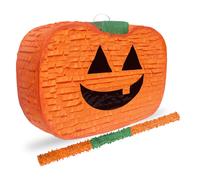 Piata citrouille d'Halloween avec bâton 17""x10"" Parfait pour les décorations de fête d'Halloween Accessoire photo Anniversaire d'octobre Drôle