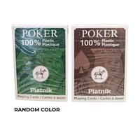 Piatnik 100% Plastique Paquet De Cartes À Jouer Poker Vert Ou Marron Aléatoire