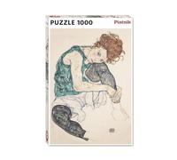 Piatnik- Puzzle de 1000 pièces-Femme Assise avec Genou relevé, 570643, Multicolore