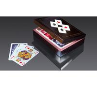 Piatnik, cartes à jouer, 2 jeux, cartes Lux dans boîte en bois avec as