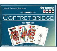 Piatnik Coffret de 2 jeux de cartes de bridge, têtes françaises, Classique, Unisex, 72+ ans, Jeu de cartes Bridge