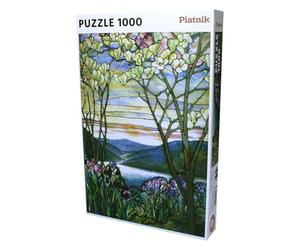 Piatnik PIA5520 Puzzle 1000 pièces Motif L.C.Tiffany Magnolias et Iris, Couleur Unique, Taille Unique