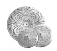 Piatti Da Pratica Cymbales À Faible Volume 10Splash 12 Splash 16 Chine 3 Pièces Cymbales De Pratique Muettes Pour Batterie(Silver)