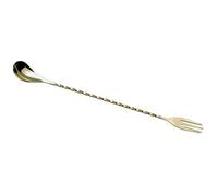 Piazza 475831 Cuillère à mélanger avec fourchette en acier inoxydable plaqué or 30 cm