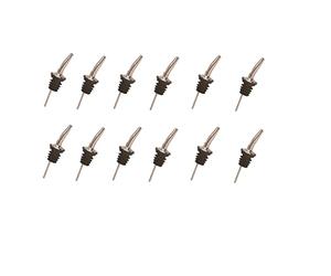 Piazza Metal Pour Cocktail - Bouchon Verseur Spillstop professionnel pour Barman - Idéal aussi comme distributeur d'huile, en acier inoxydable - Lot de 12 pièces