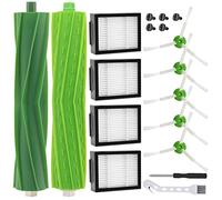 PIBONUS Accessoires de Remplacement Brosse pour iRobot Roomba i7 i7+ i3 i3+ i4 j7 E5 E6 E7, 1 Paire de Brosses Principale, 4 Filtres, 5 Frosses latérales